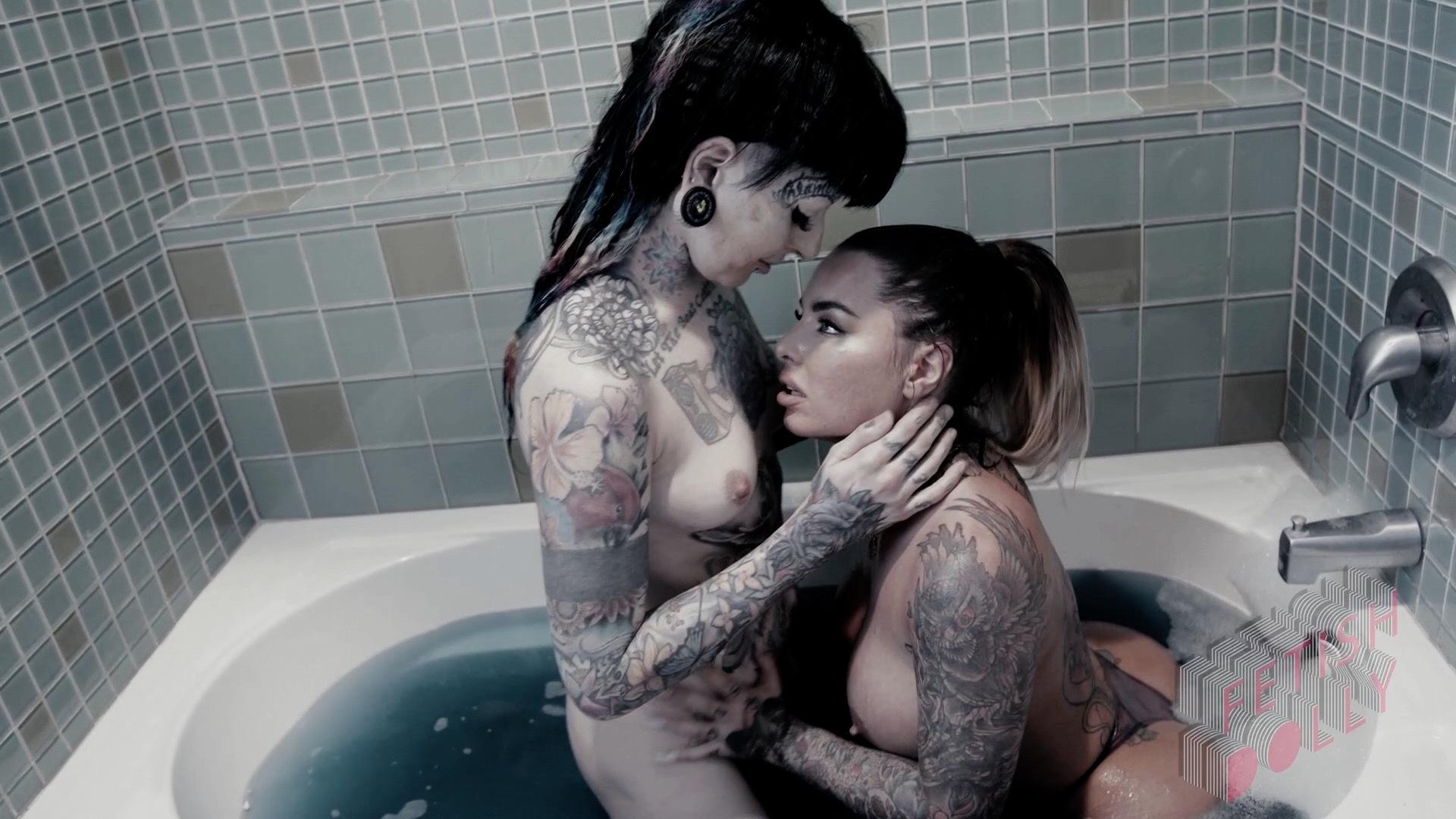 Lesbian Tattoo Bath